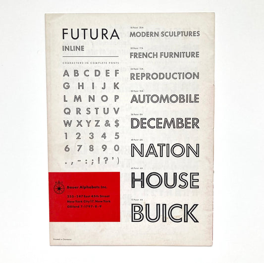 Futura Type Specimen