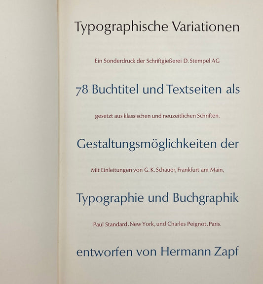 Typographische Variationen (Typographic Variations)