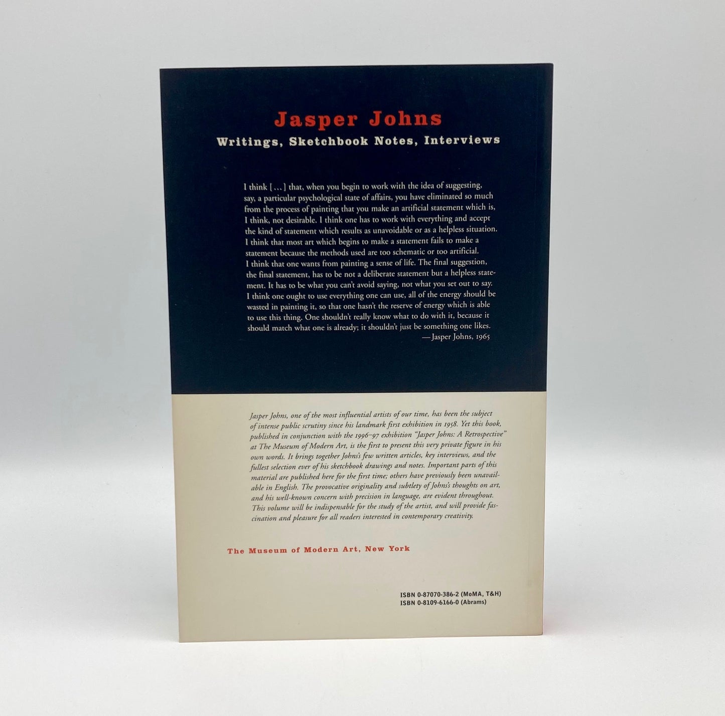 Jasper Johns: Writings, Sketchbook Notes, Interviews