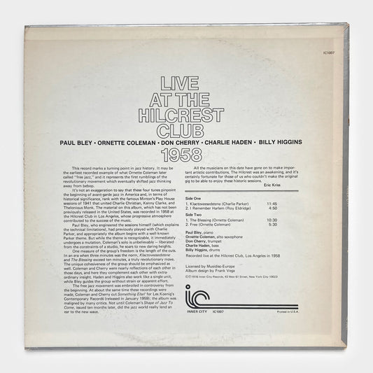 Live At The Hilcrest Club 1958