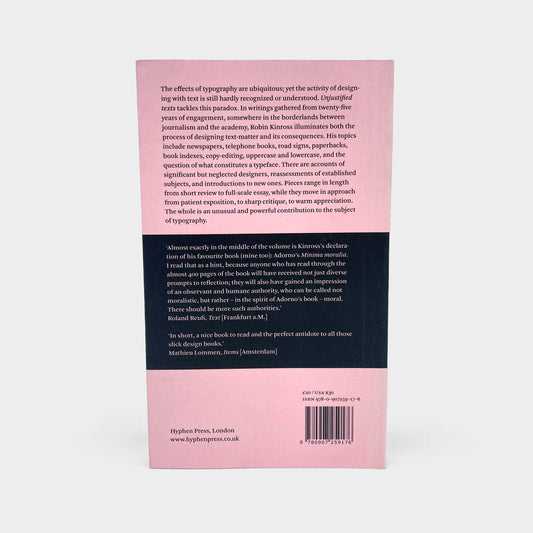 Unjustified Texts: Perspectives on Typography