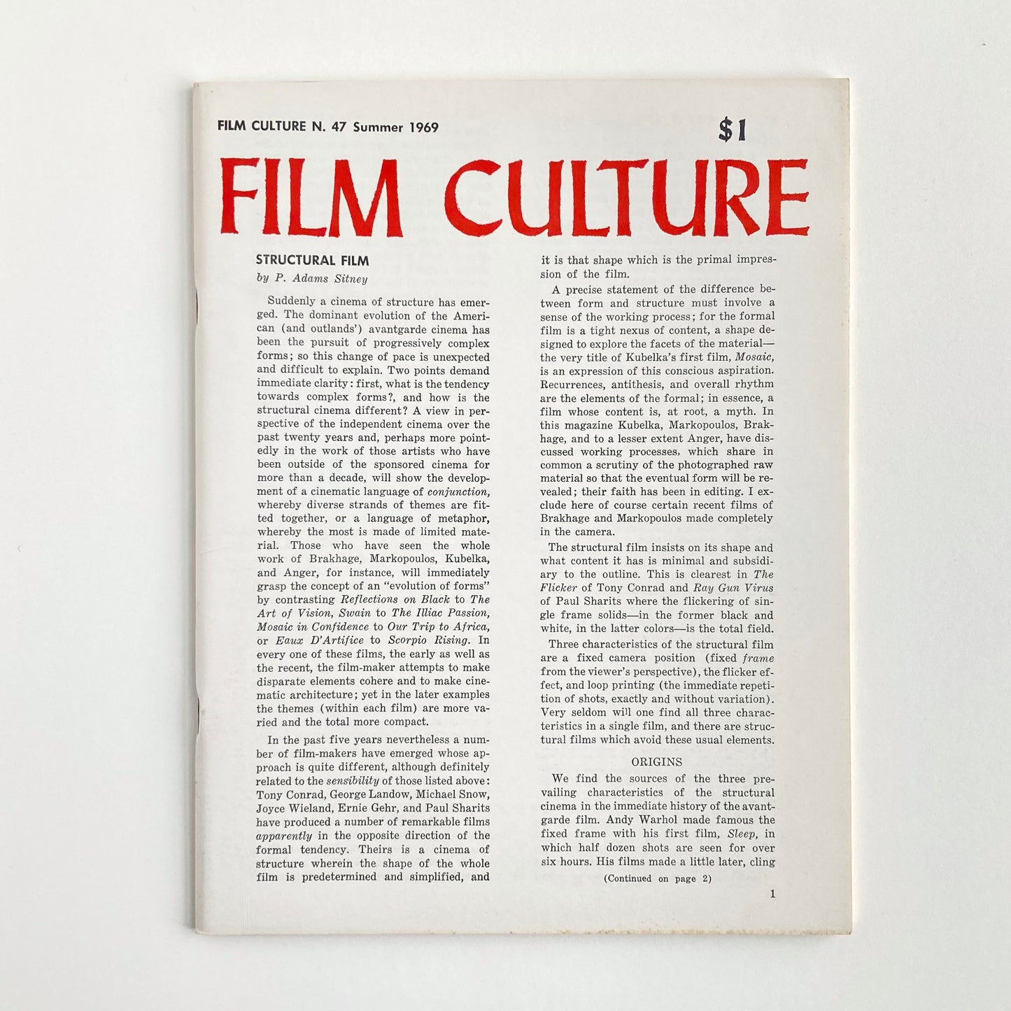 Film Culture Number 47