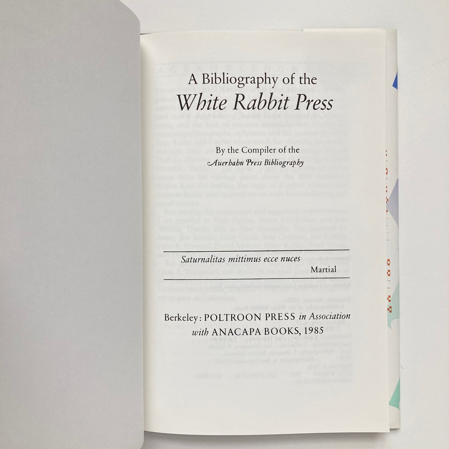 A Bibliography of the White Rabbit Press