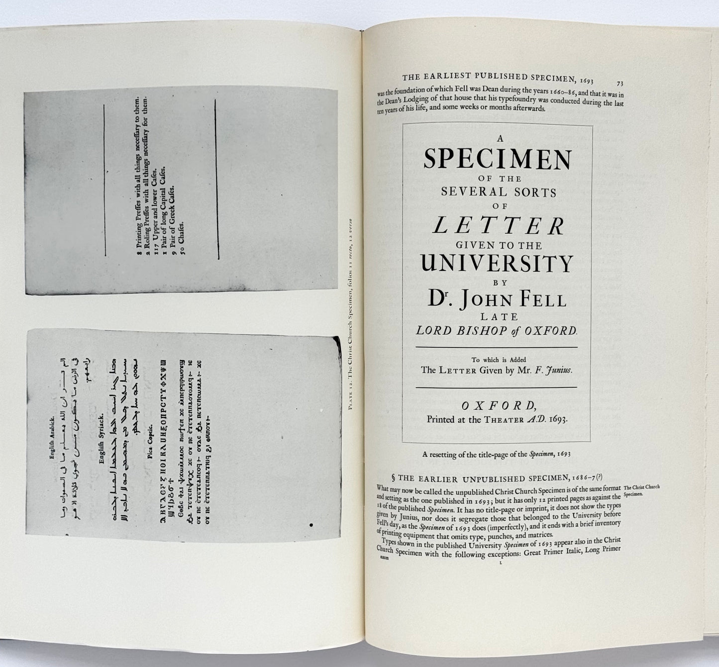 John Fell, The University Press and the 'Fell' Types