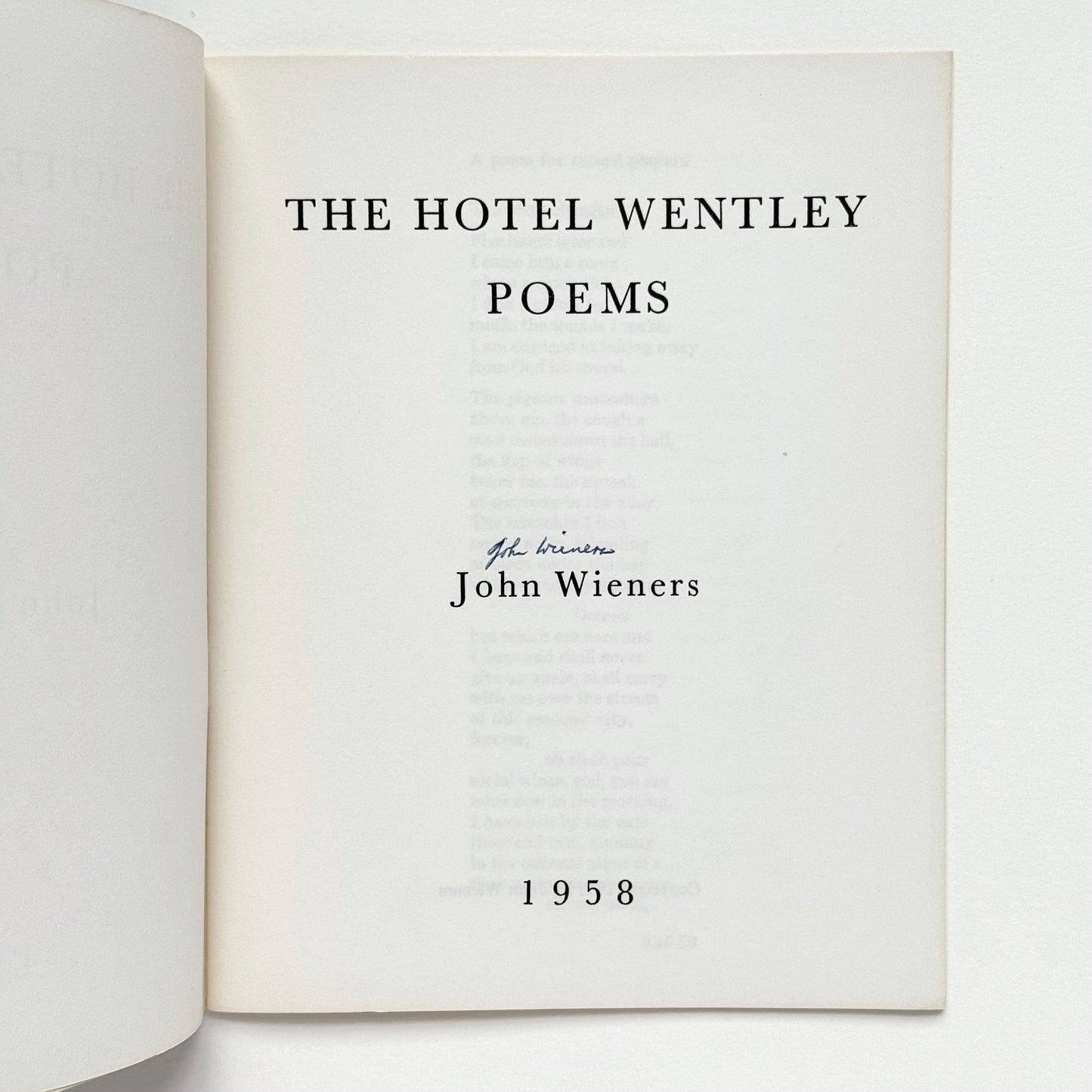 The Hotel Wentley Poems