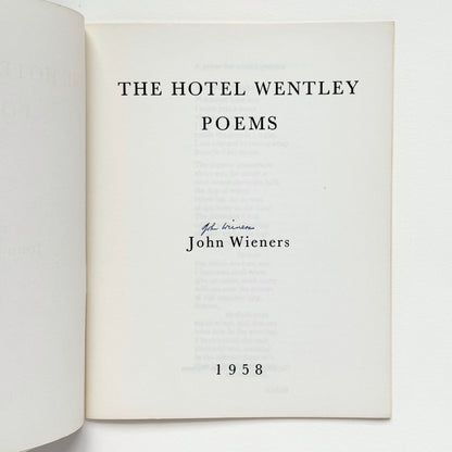 The Hotel Wentley Poems