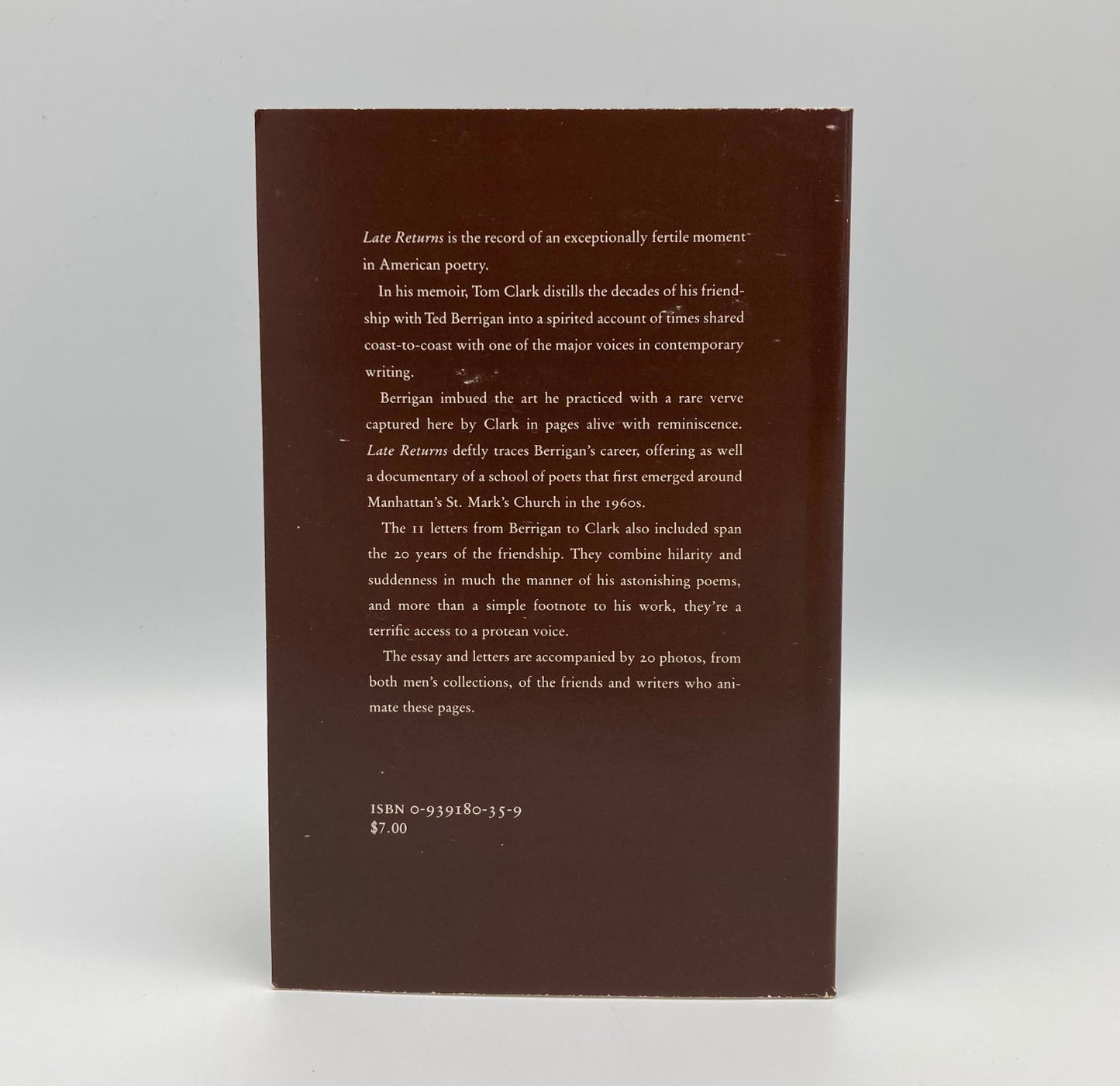 Late Returns: A Memoir of Ted Berrigan