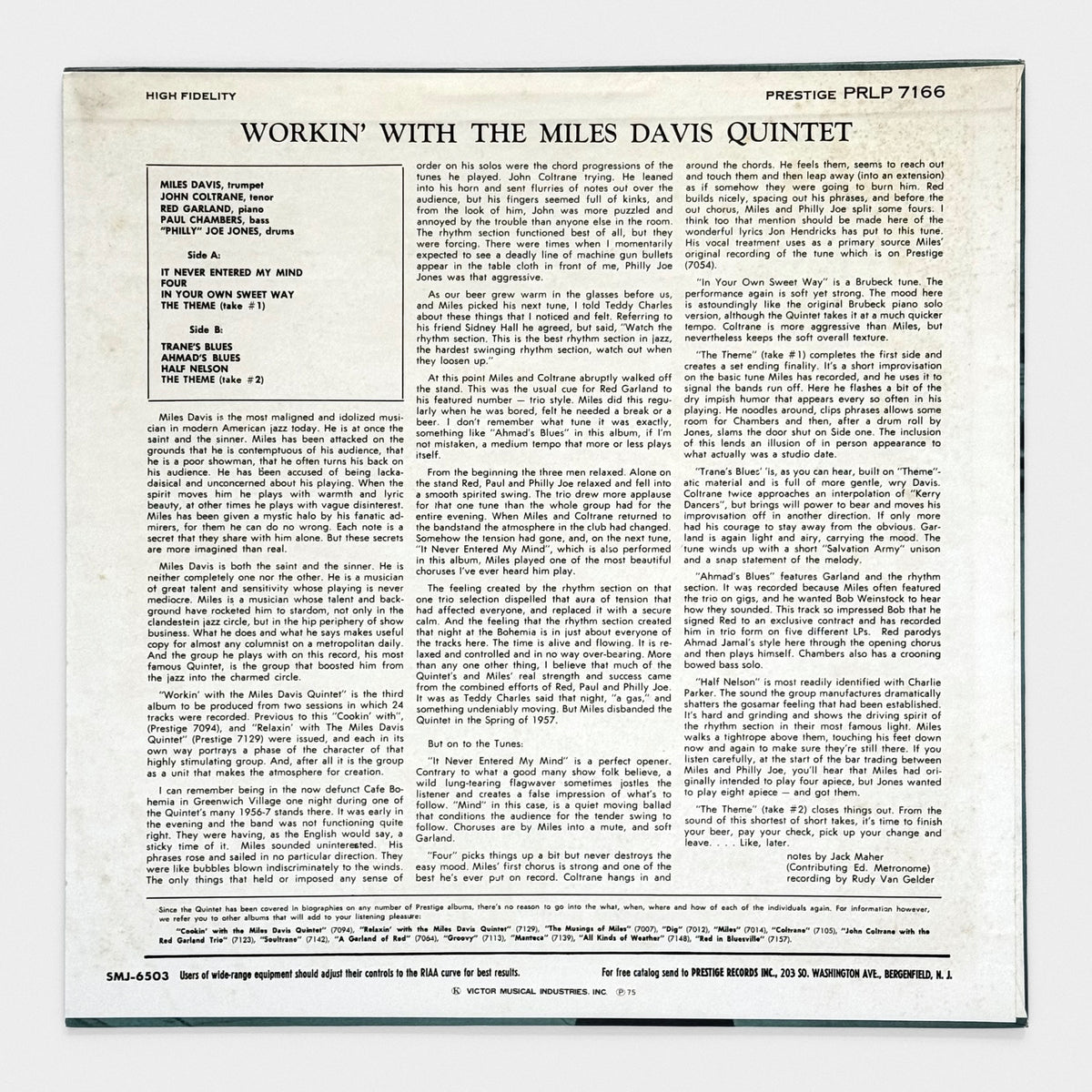 Workin’ With The Miles Davis Quintet