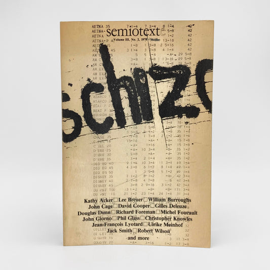 Schizo-Culture: Semiotext(e) Volume III, No. 2, 1978