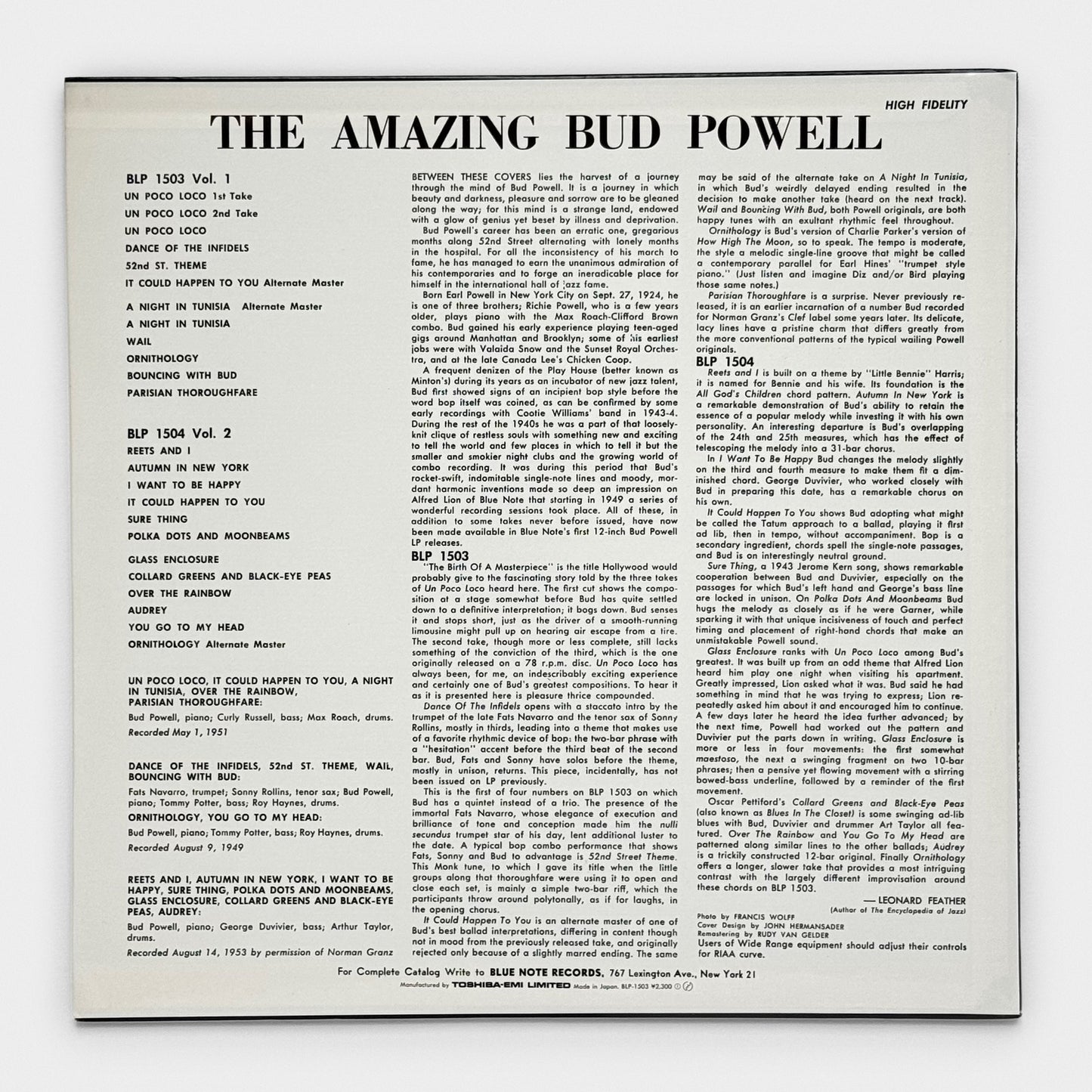 The Amazing Bud Powell Volume 1