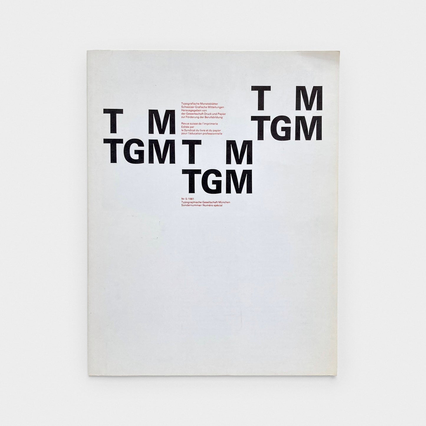 Typografische Monatsblatter - TGMT M. Nr. 5 / 1981