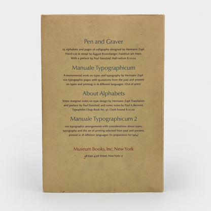 Typographic Variations designed by Hermann Zapf on themes in contemporary book design and typography