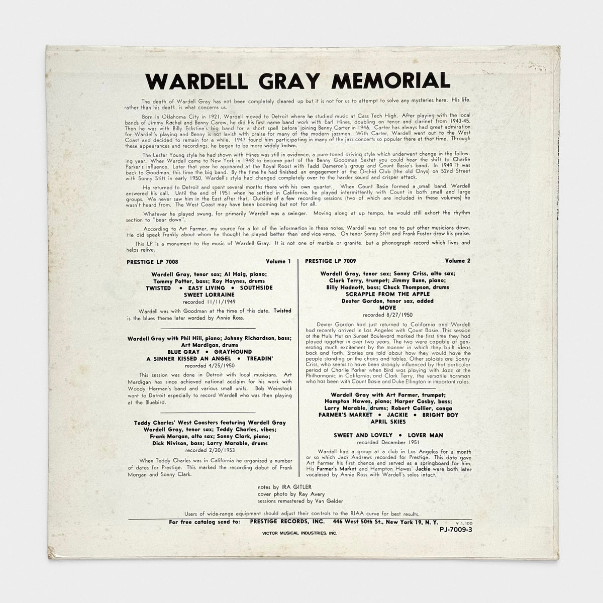Wardell Gray Memorial Volume Two